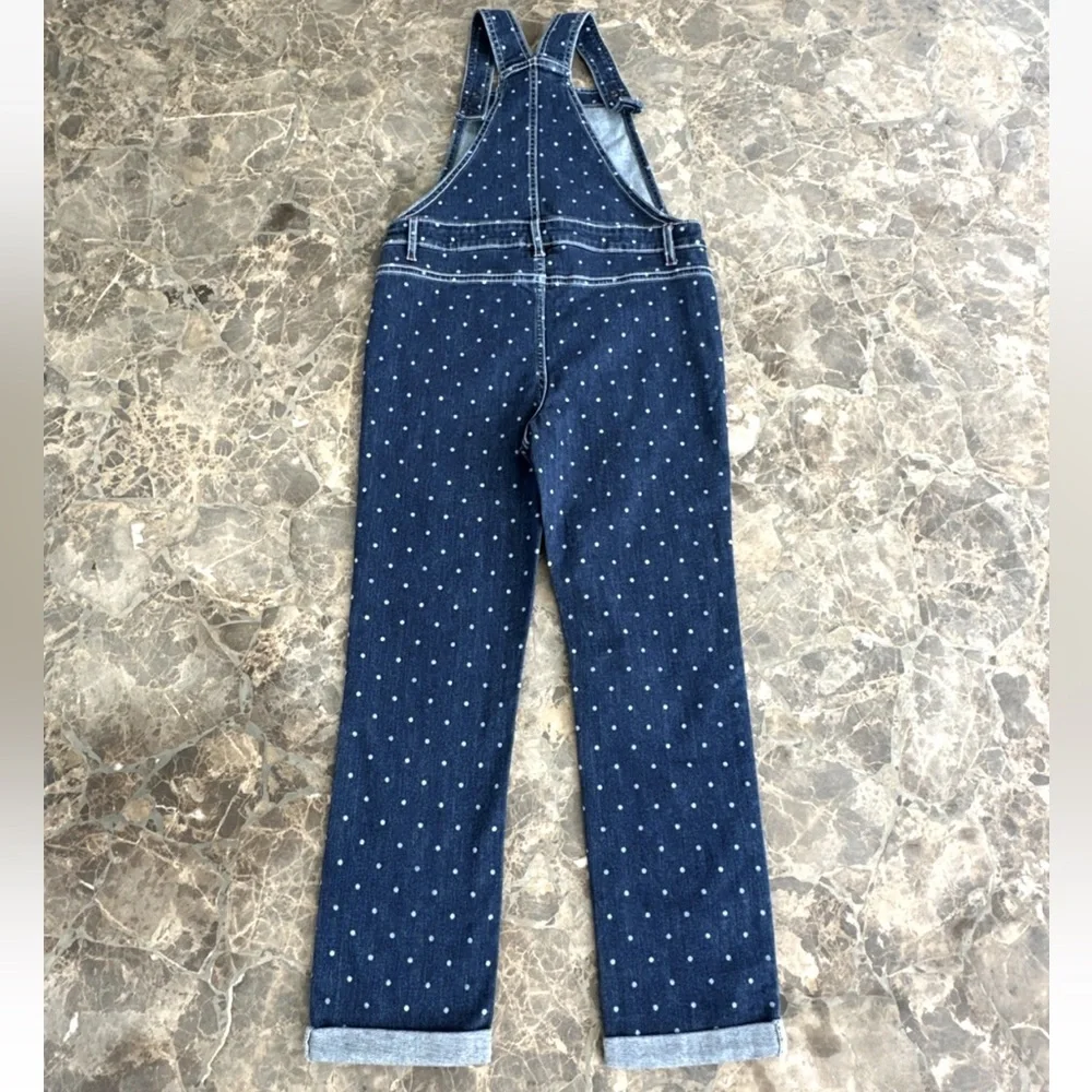 Gymboree Apple Dot Overalls Denim Teachers Favorite School Polka Dot Bib Size 8